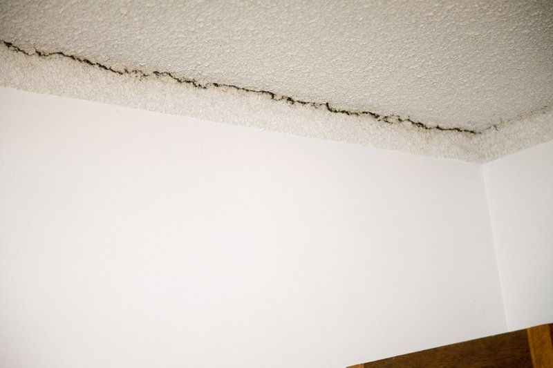 Textured ceiling crack